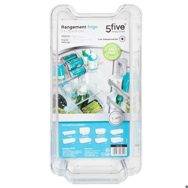 Køleskabsbeholder 5 liter 31x15 Cm - Gennemsigtig - Plast - Harpiks - Voksen - Kvinder Transparent