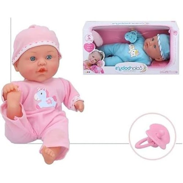 Babyplyschleksak - COLORBABY - Slumpmässig modell - 31 cm - Diverse ljud - Flerfärgad Flerfärgad