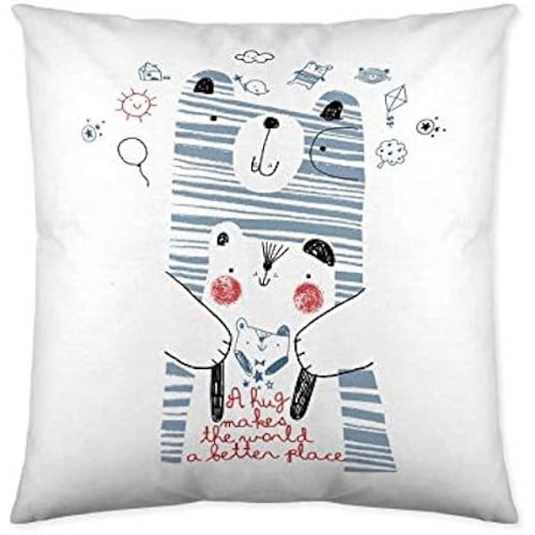 Kuddfodral - COOL KIDS - Daddy Bear - 50 x 50 cm - Flerfärgad - Barnstil Flerfärgad