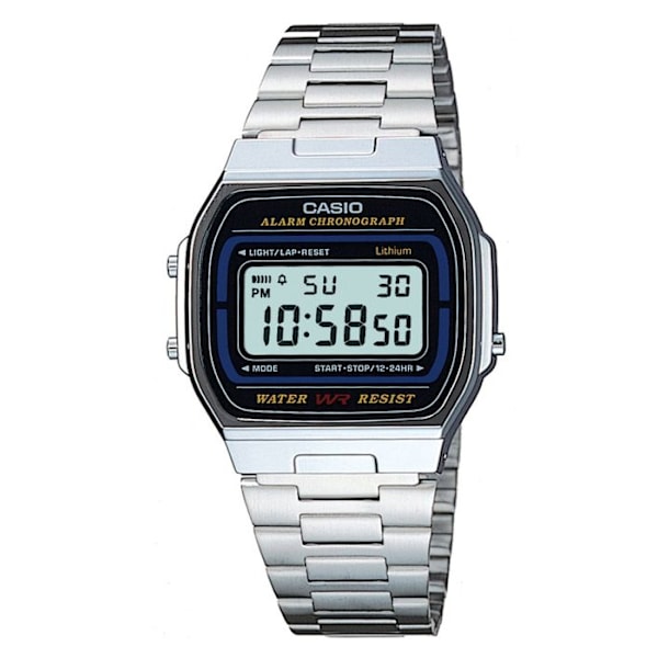 Casio vintage ikonisk blandet sølv og sort ur