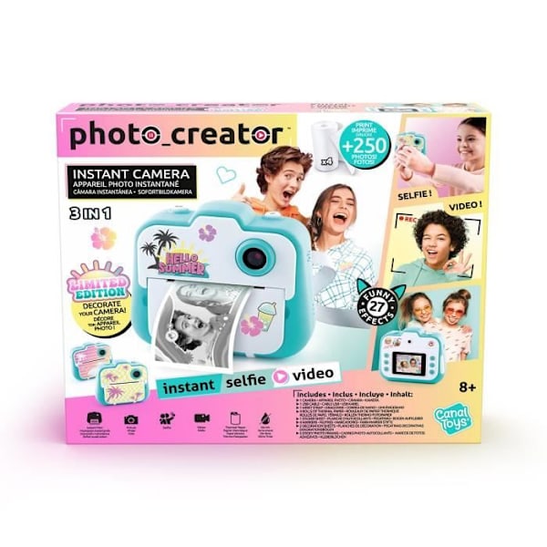 Canal Toys - Photo Creator - Softe kamera med øjeblikkelig udskrivning - Begrænset udgave - Termisk udskrivning, uden blæk - CLK 028