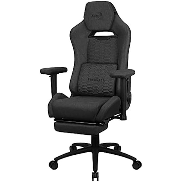 Premium Ergonomisk Gaming Stol - AEROCOOL - ROYALASHBK - Fodskammel - Aeroweave Teknologi - Sort Svart
