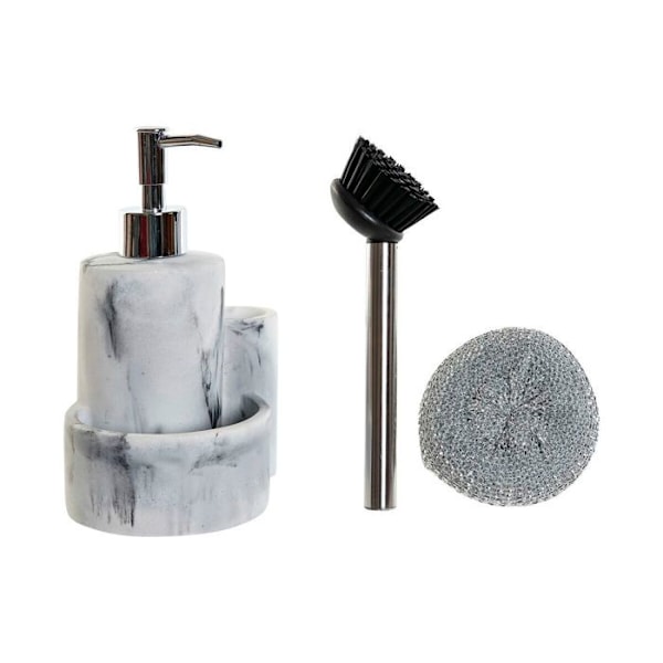 Sæbedispenser i rustfrit stål og harpiks DKD Home Decor Vit