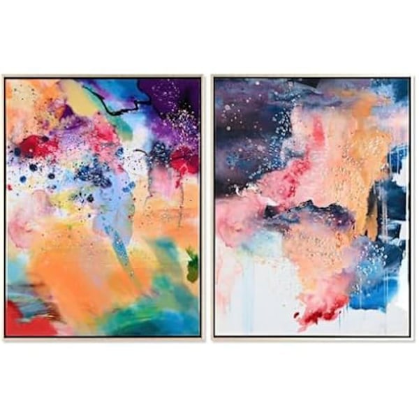 Tavleau - HJEM ÅND - Urban - Multifarvet - 63 x 83 cm - Sæt med 2 enheder mångfärgad