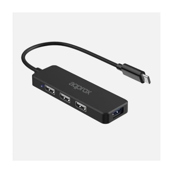 USB Type-C - APPROX! - APPC48V2 - 4 Porttia - 1x USB 3.0 - 3x USB 2.0