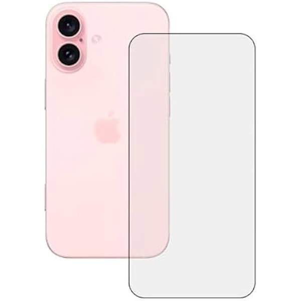 Skærmbeskytter - KSIX SMART YOUR TECH - iPhone 16 - 9H hærdet glas - Sort kant - Dobbeltklæbende Svart