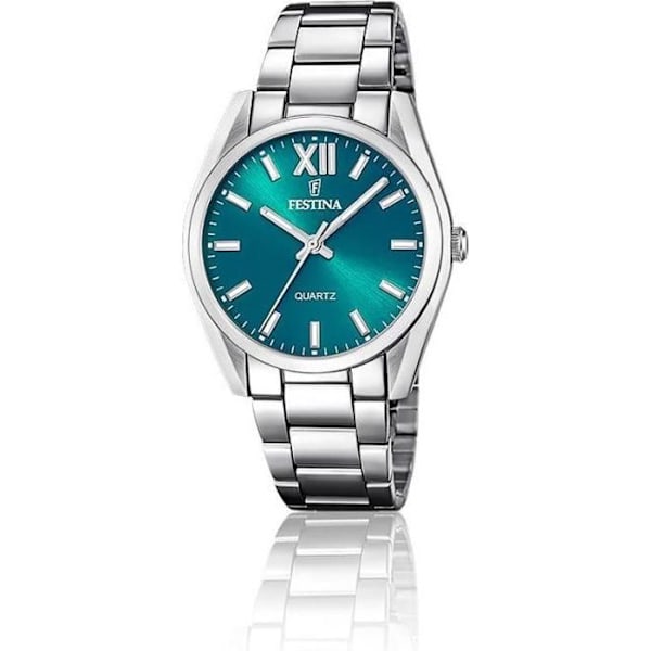 Dameur - Festina - Boyfriend - Grøn Baggrund - Rustfrit Stål - Vandtæt 50m Grön