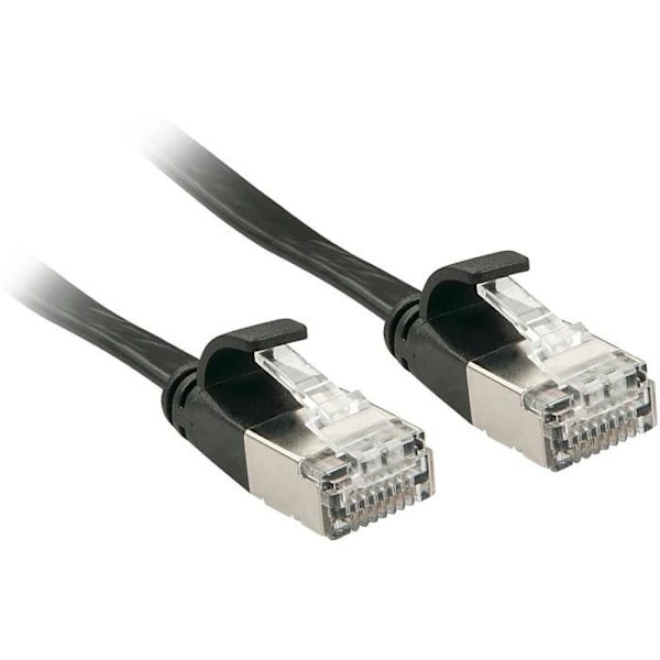 LINDY CAT 6a patch ledning - 2m - FTP - Sort - Formstøbt, flad, uden krog