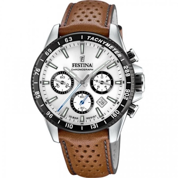 Ur - Festina - F20561/1 - Brun læder - Chrono Sport - 45mm vandtæt 10ATM kastanj