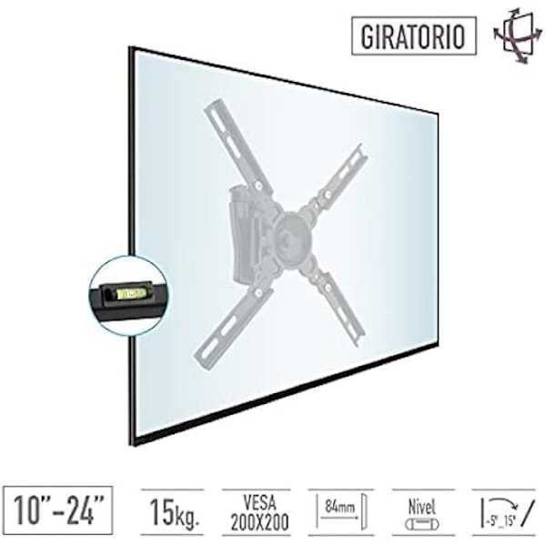 Universalstöd - TM ELECTRON - TMSLC261 - Tiltbar - 10" till 24" - Max 15 kg