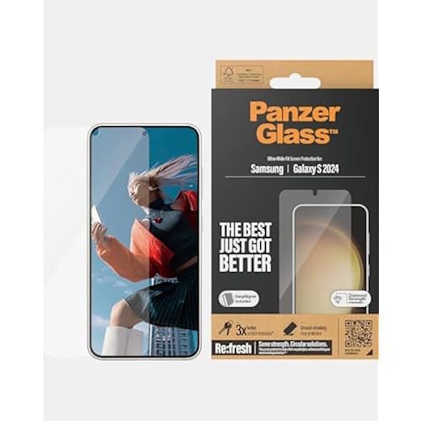 PanzerGlass Ultra Wide Fit skärmskydd för Samsung - Härdat glas - Klart - Reptåligt Transparent