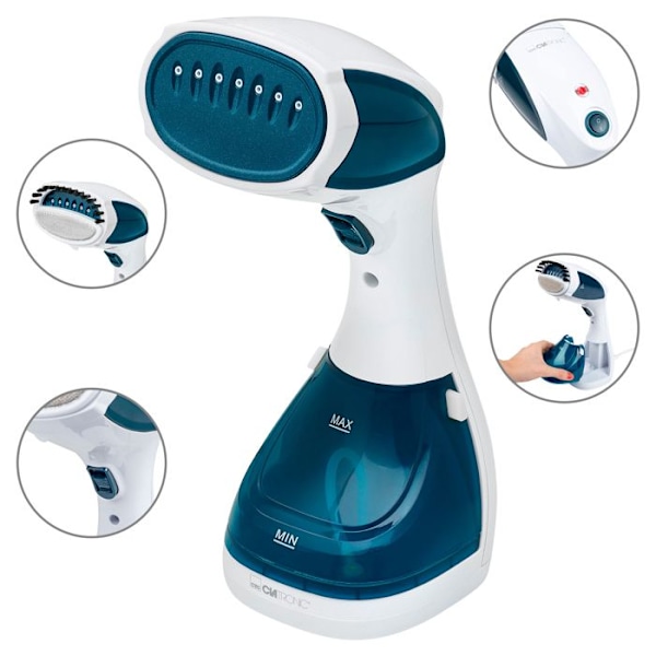 Plaggsångare - CLATRONIC - DB 3717 - 1100 W - Keramik - 20 g/min - Vit/blått Vit blå