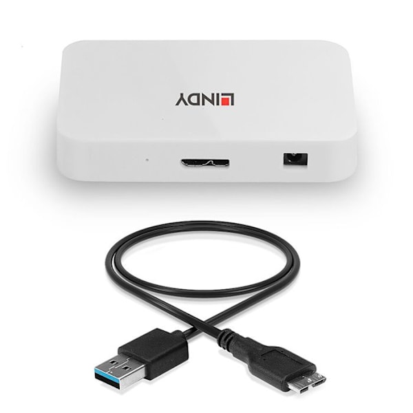 LINDY Basic USB 3.0 hub - 4 porte - Hvid