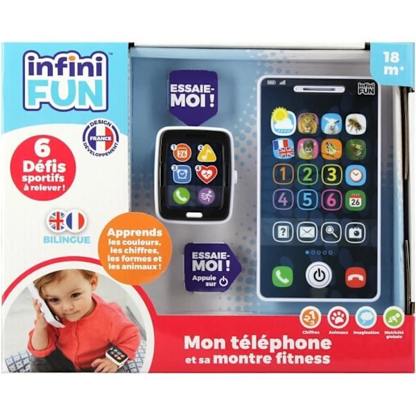 Telefon og Ur - KD - Min Telefon og dens Fitness Ur - Realistisk efterligning til de små Vit