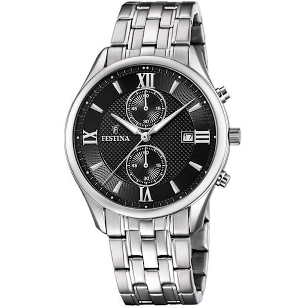 Ur - Festina - 6854 - Analog - Rustfrit stål - Sort urskive Sølv, sort