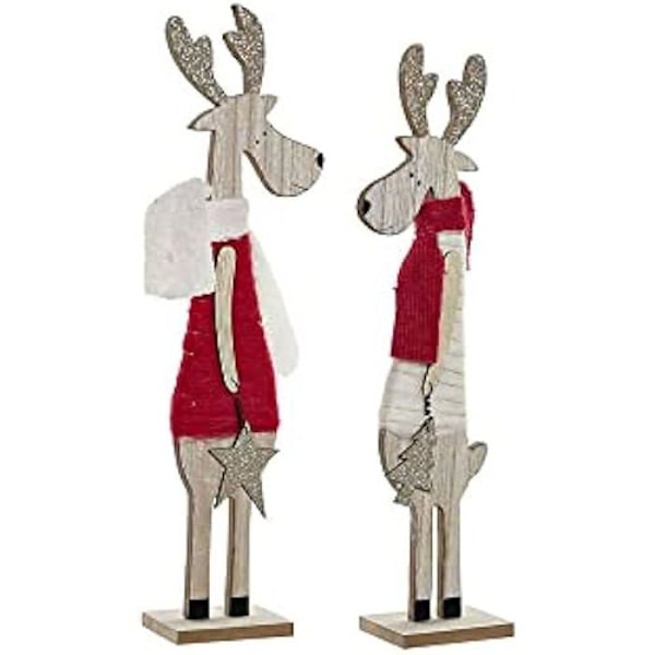 Juledekoration - DKD Home Decor - Sæt med 2 - Polyester - Træ - Multifarvet - 9x6x39 cm mångfärgad