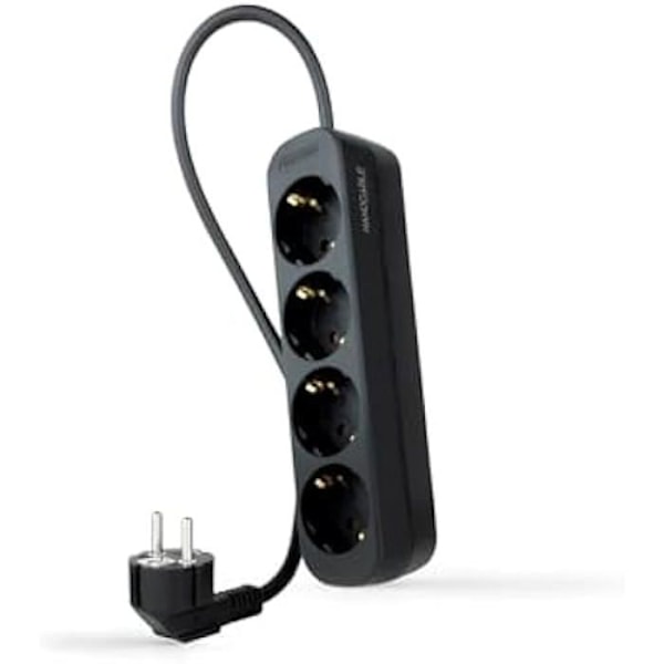 NANOCABLE 10.37.0004-NS-BK - Eldosa med 4 uttag, 1,4 m, Svart Svart
