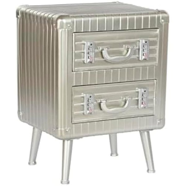 Home ESPRIT Metalfineret sengebord MDF træ 46 x 39 x 63 cm mångfärgad