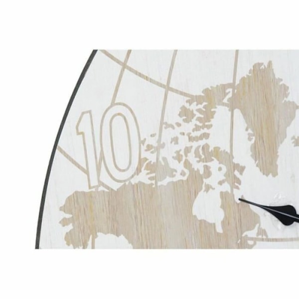 Væghængt Ur Thyann Sort Beige Metal MDF Verdenskort (58 x 8 x 58 cm)
