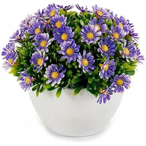Dekorativ växt - IBERGARDEN - Daisy - Plast - 14 x 13 x 14 cm - 12 enheter Flerfärgad