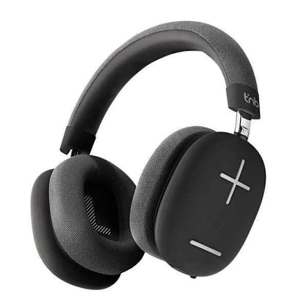 T’NB Bounce Max - Langaton Circum-aural Kuulokkeet Uusi Versio, Mukava ja Peittävä, Bluetooth-yhteydellä - Musta