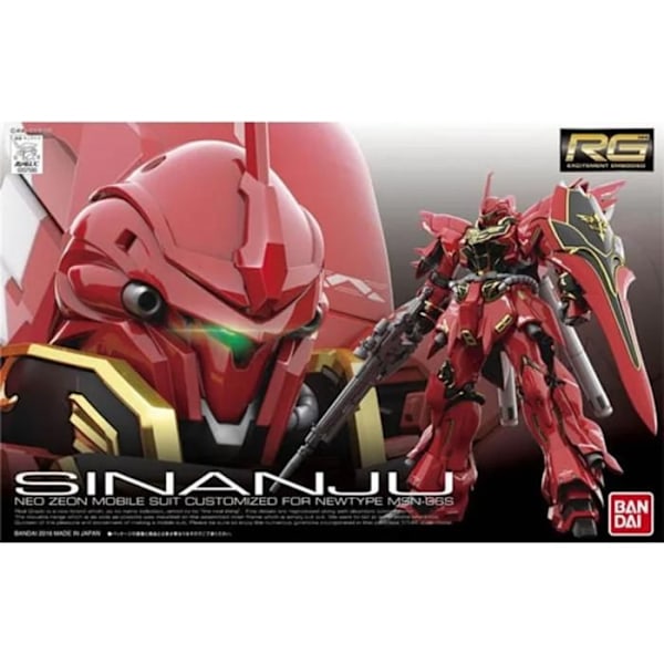 Maquette Gundam - Bandai Hobby - 022 MSN-06S Sinanju Gunpla RG 1/144 - Hvid - Blandet - 14 år+