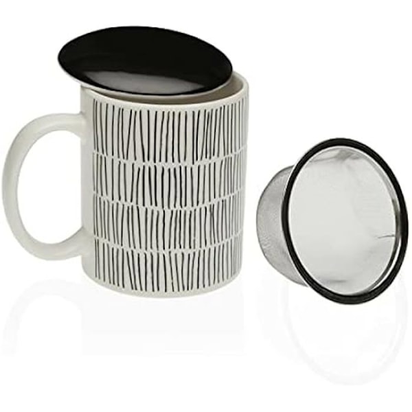 Krus - VERSA - TAZA INFUSION NEW LINES - Porcelæn - Moderne design - Tåler opvaskemaskine
