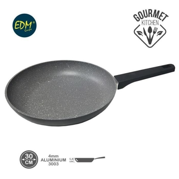 Non-stick pande diam. Professionel EDM linje 30 cm høj 5,8 cm tyk 4 mm Svart