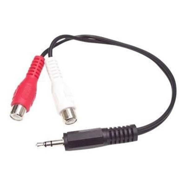 Mini-Jack 3,5 mm - 2x RCA-äänisovittimen kaapeli - 15 cm - Musta - Elinikäinen takuu sort