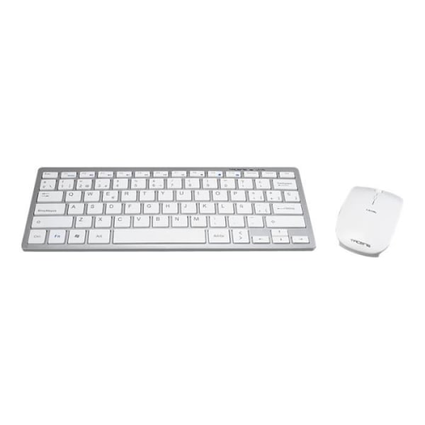Tacens LEVIS COMBO 2,4 GHz trådløst tastatur og mus sæt Metallic, Hvid