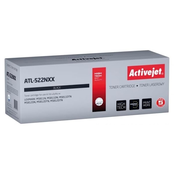 Activejet Tonerpatron ATL-522NXX til Lexmark printere Erstatning for Lexmark 52D2X00 (522X) Supreme 45000 sider sort