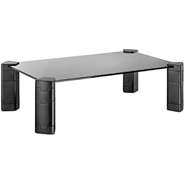 AISENS SOPORTE CRISTAL ELEVADOR TIL MONITOR/PORTÁTIL, NEGRO Sort
