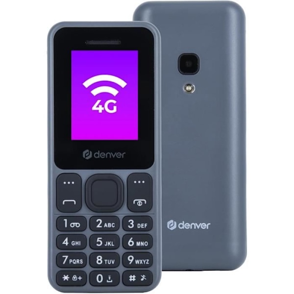 Denver Telefon Senior Mobil 4G - Uaflåst - med Store Taster - GSM - Bluetooth - Dobbel SIM - FAS1860L