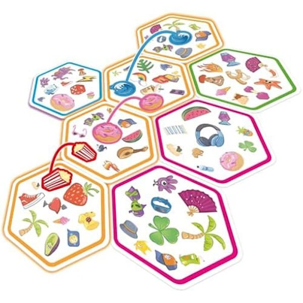 Korttipeli - ZYGOMATIC - Dobble Connect - 90 korttia - 2-8 pelaajaa - 7-vuotiaasta alkaen Flerfärgad