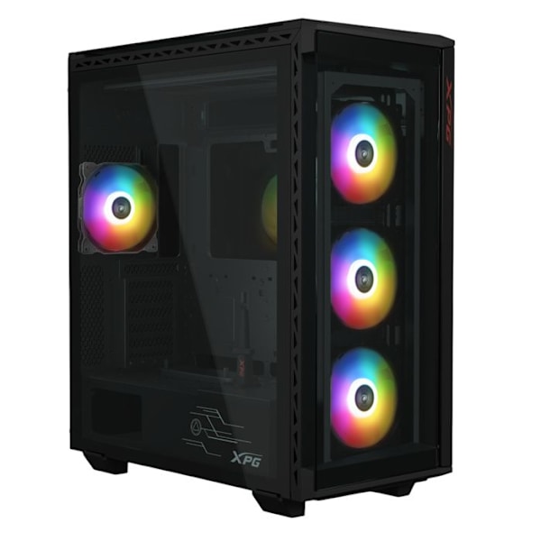 Spilleskab - XPG - BATTLECRUISER II - E-ATX - 4 ARGB fans - Sort hærdet glas Sort