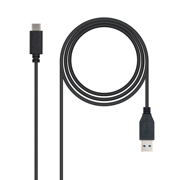 Nanocable USB 3.1, 1m, 1 m, USB C, USB A, 3.1 (3.1 Gen 2), Uros-Uros, Musta