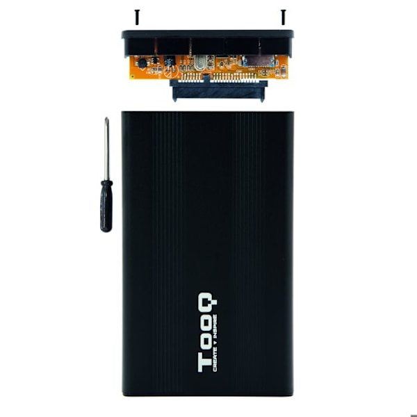 Eksternt kabinet - TooQ - TQE-2510B - 2,5' Sata USB 2.0 harddisk - Sort Sort