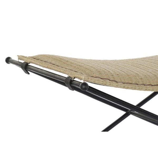 Sort og lysebrun rattan bænk - Mærke - Model - Mål 94x49x44 cm