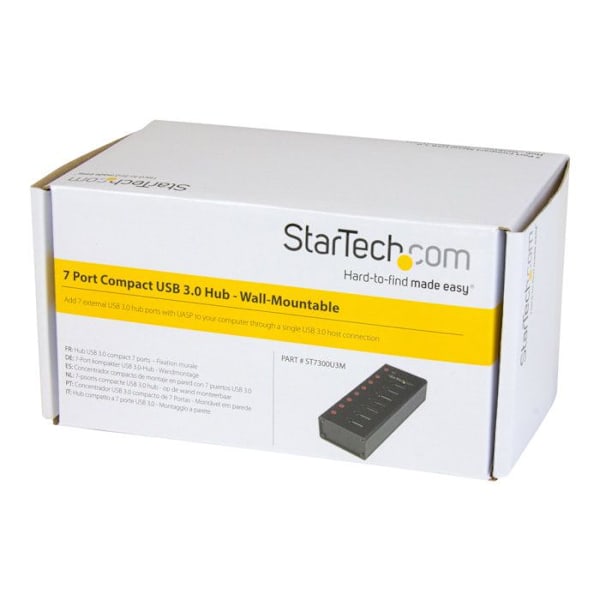 USB 3.0 - StarTech.com - ST7300U3M - 7 porttia - Seinälle asennettava - Metallinen kotelo