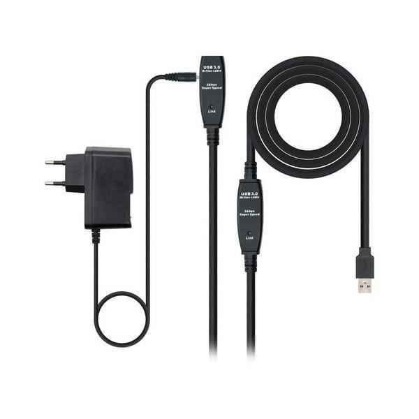 USB forlængerkabel NANOCABLE 10.01.031 Sort - - - NANOCABLE