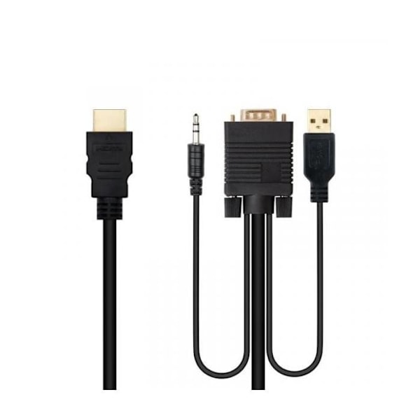 Konverter Nanocable HDMI till VGA-Jack-USB, 1,8 m