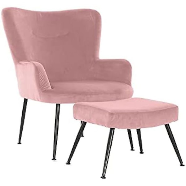 Lænestol - DKD HOME DECOR - Sort Pink - Plast, Fløjl, Metal - 1 pers. - Moderne design Rosa