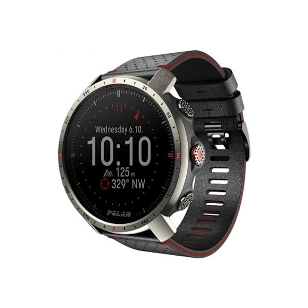 GPS-utomhus smartklocka - Polar - Grit X Pro Titan - Saphirglas - 100 h batteritid - Inbyggd barometer Svart
