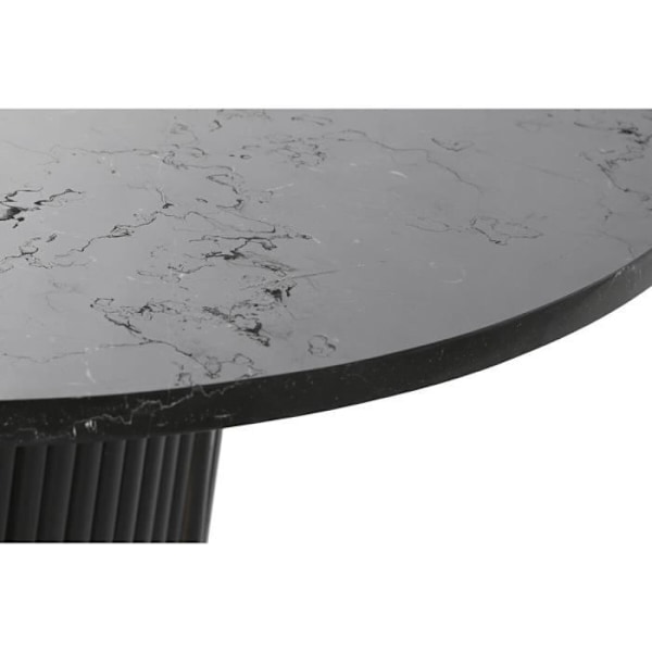 modern stil soffbord svart trä, marmor 80 cm