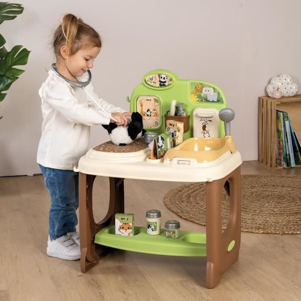 Smoby - Værksted for Dyrlæge Zoo - 1 panda bamse - Mange tilbehør og funktioner Flerfärgad