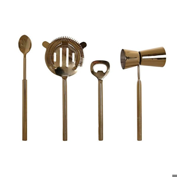 Cocktailboks i rustfrit stål og marmor DKD Home Decor guld/silver