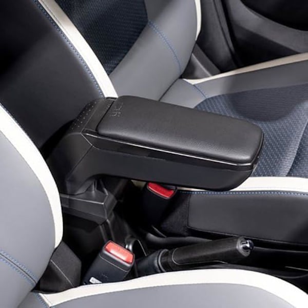 RATI ARMSTER S käsinoja sopii HYUNDAI I20 2020- / BAYON 2021- [musta, vegaaninen nahka] säilytystilalla voidaan asentaa Svart