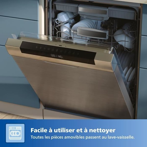 Fritøser uden olie PHILIPS - Airfryer HD9252/70 Serie 3000 - Kapacitet 4,1L - Op til 4 personer - 7 madlavningsprogrammer - 1400W svart och silver