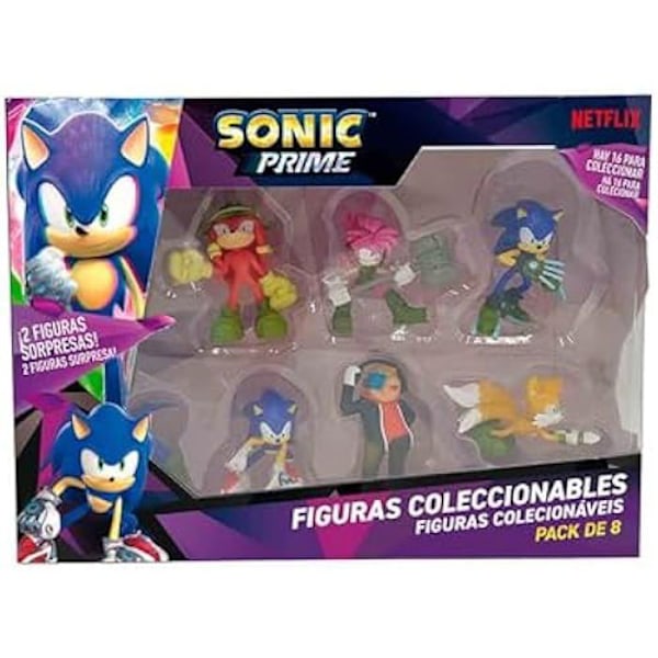 Figuuri - BIZAK - Sonic - 8 hahmon pakkaus - Monivärinen - 6,5 cm - Alkaen 3 vuotta Flerfärgad