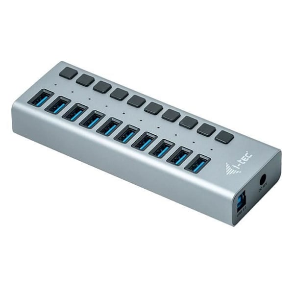 USB 3.0 Hub - I-TEC - Strøm med 10 USB 3.0 porte og 48W strømadapter